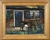 Geit voor boerenhuis by Hengelo Anna Maria Stork-Kruijff, Olieverf op linnen, offered Jul 2025