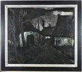 Boerderij bij nacht by Monogram V.O.H. of W.H, 1948, Olieverf op linnen, offered Jul 2025