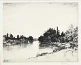 John Fullwood, Riviergezicht 'Thames', Ets op papier