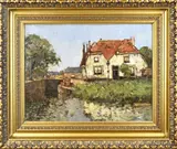 Louis Stutterheim, Huis bij gracht, Olieverf op linnen