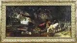 Willy Lichtschlag, Landschap, Olieverf op paneel