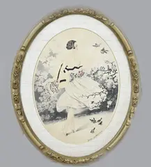 Dame met vogels by Georges Grellet, Ets op papier, offered Jul 2025