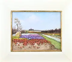 Cor Schaap, Bloembollen veld, Olieverf op linnen