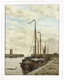 G. Schild, Havengezicht (Volendam?), Havengezicht (Volendam?) Olieverf op linnen
