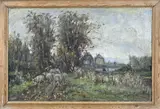 J.J. van der Stap, Hollands landschap, Olieverf op linnen