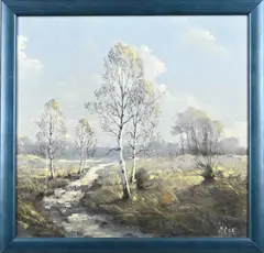 Garstin Cox, Hollands heidegezicht, Pastel op papier