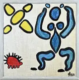 Jan van Beers, moderne compositie, Olieverf op board
