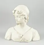 Zware terracotta buste, Franse vrouw, Zware terracotta buste