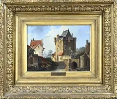 Elias van Bommel, Hollands stadsgezicht, Olieverf op paneel