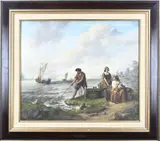 Martinus Schouman, Hollands zeegezicht, Pastel op papier
