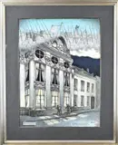 John van Hulle, Hotel D. Hance Steenhuijse te Gent, Pastel op papier