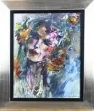 Lilian Luiten, Dames portret, Acryl op paneel