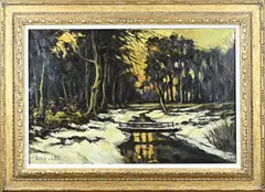 Louis van der Pol, Winterlandschap, Olieverf op linnen