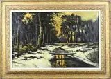 Louis van der Pol, Winterlandschap, Olieverf op linnen
