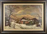 Willem Boekstal, Boerderij Blaricum, Olieverf op linnen