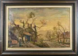 Willem Boekstal, Boerderij Blaricum, Olieverf op linnen