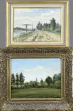 2x J.H. Coster, 2x Landschap, Olieverf op linnen