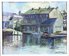 Bert Schaap, Haven Spaarne, 1960, Olieverf op linnen