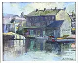 Bert Schaap, Haven Spaarne, 1960, Olieverf op linnen