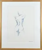 Maïté Duval, Naakt, Gouache op papier. titel danse libre” gemaakt in 1998