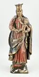 17e - 18e Eeuws gepolychromeerde Vlaamse Madonna, H 57,5 cm.