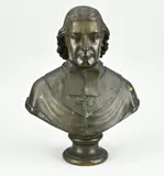 H 31 cm. by 19e Eeuws bronzen buste van kardinaal Clegin, offered Jan 2025