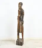 Afrikaans houten beeld, H 131 cm.