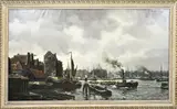 Martin van Waning, Hollands havengezicht, Olieverf op linnen