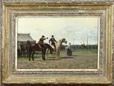 C.A.J. Schermer, Paardenrace ringsteken, Olieverf op linnen