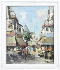 Harry Koolen, Winkelstraat Parijs, Olieverf op linnen