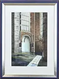 Johan Grabijn, Kerk interieur, Aquarel op papier