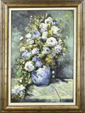 Ton Anconé, Vaas met bloemen, Olieverf op linnen
