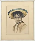 R. Hebbelinck, Mexicaanse jongen José, Lithografie op papier