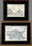 Twee etsen, Bergen op Zoom, Twee antieke Hollandse gravures