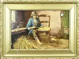 C. Breman, Biezenvlechter, Olieverf op paneel