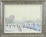 J. Massoné?, Stadsgezicht Parijs (Seine), Olieverf op linnen