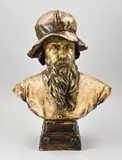 antiek Weense Goldscheider herenbuste Grote, 1900