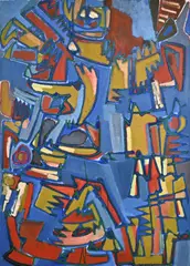 Groot werk van Eef de Weerd, Abstract, Olieverf op linnen