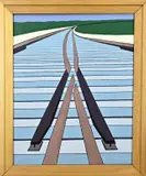 Henk Bernink, Spoorrails wissel, Acryl op linnen
