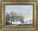 Willem Heugtenburch, Hollands wintergezicht, Olieverf op paneel