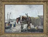 Hendrik Pieter Groen, Rotterdamse kade, Olieverf op linnen