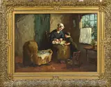 S. Lugtenberg, Larens interieur, Olieverf op linnen