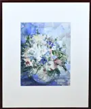 Maya Wildevuur, Vaas met bloemen, Aquarel op papier