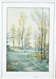 G. Gorter, Landschap met koeien, Aquarel op papier