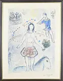 Lithografie Marc Chagall, Figuren in circus, Lithografie Marc Chagall