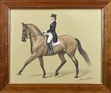 Harry van Zemeren, Amazone te paard, Pastel op papier