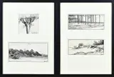 Johan Briedé, Landschappen, Zwarte inkt op papier