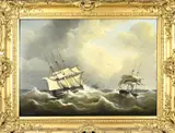J. Rosenkranz, Zeegezicht, Olieverf op paneel