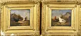 Landschap met kippen en kuikens by Pendant van Francois Joseph Huijgens, Olieverf op paneel, offered Apr 2024