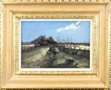 Joh. H. Kaemmerer, Hollands landschap met bloembolvelden, Olieverf op linnen